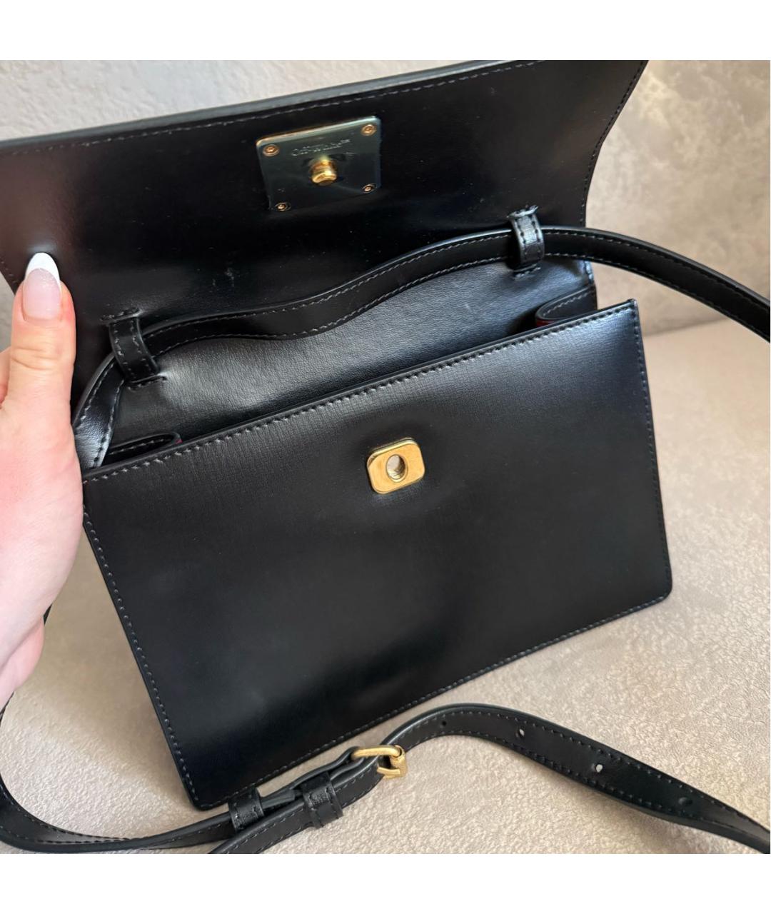 OFF-WHITE Черная кожаная сумка через плечо, фото 6