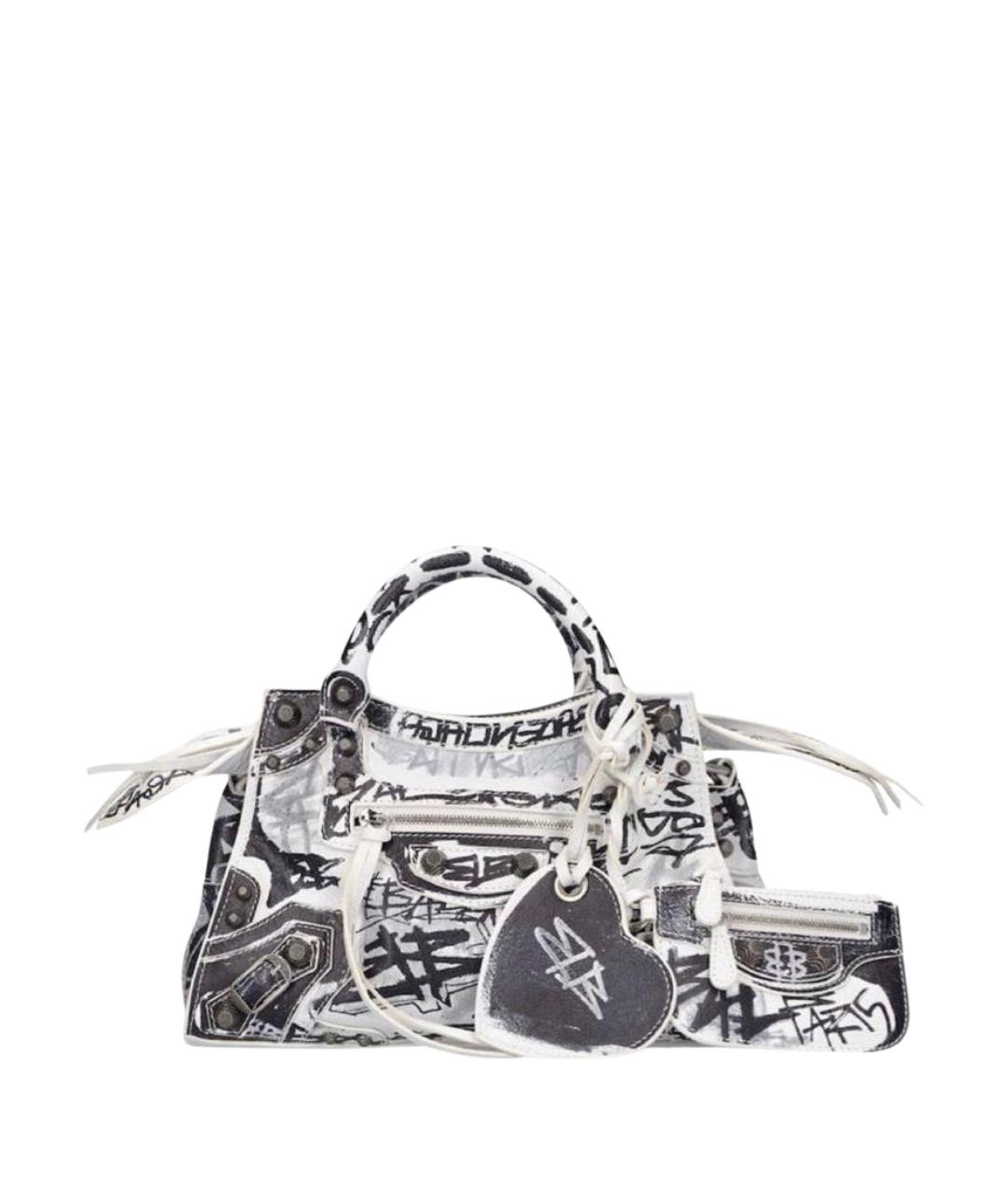 BALENCIAGA Белая кожаная сумка через плечо, фото 1