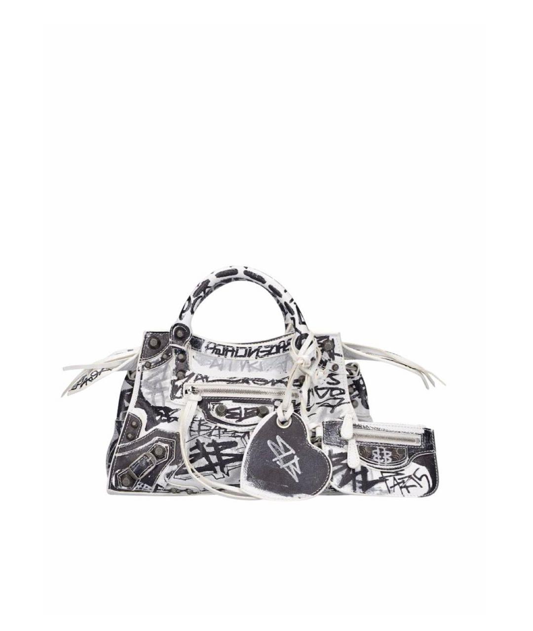 BALENCIAGA Белая кожаная сумка через плечо, фото 9