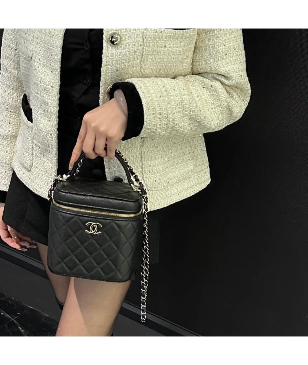 CHANEL Черная кожаная сумка через плечо, фото 7