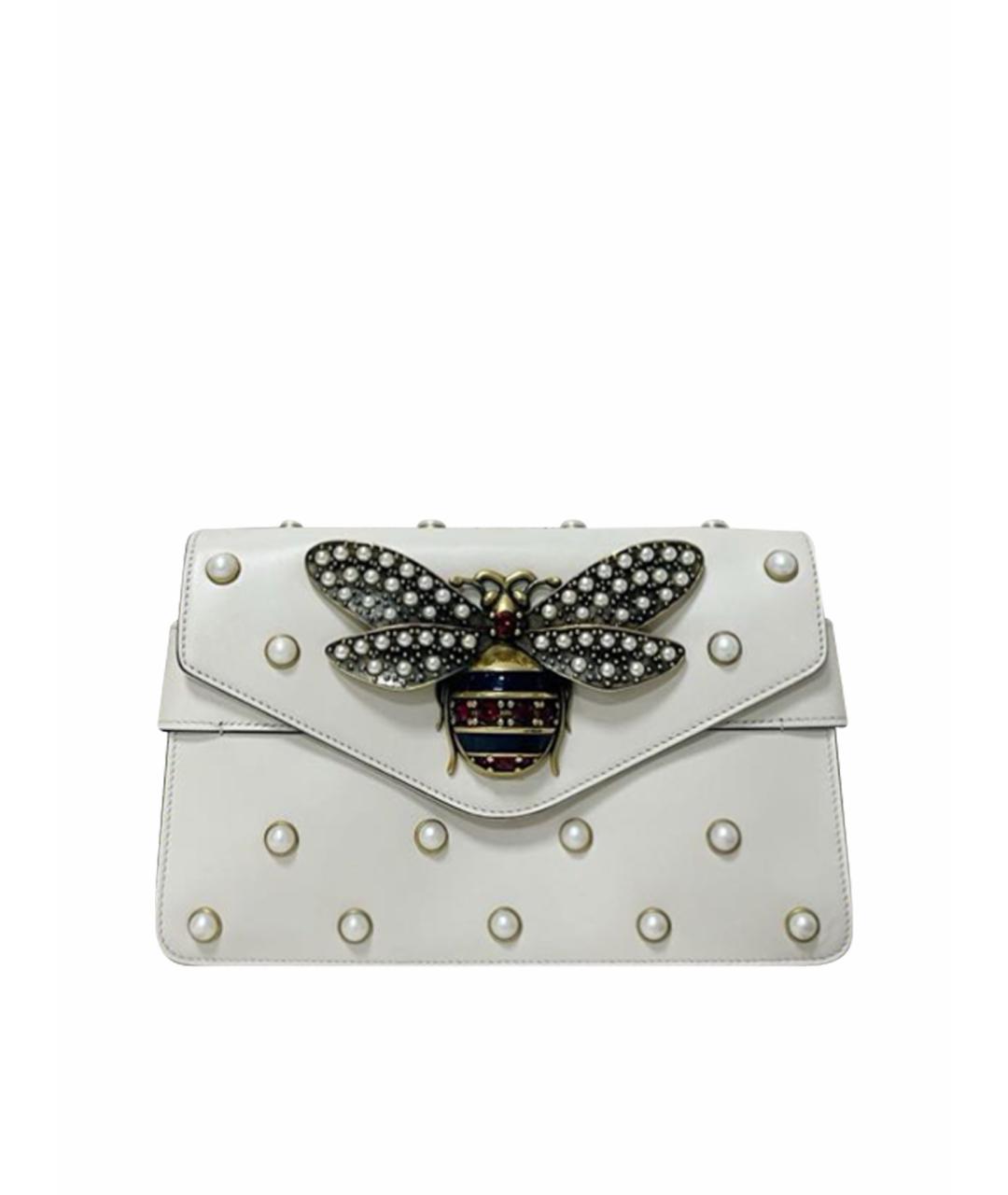 GUCCI Белая кожаная сумка через плечо, фото 1