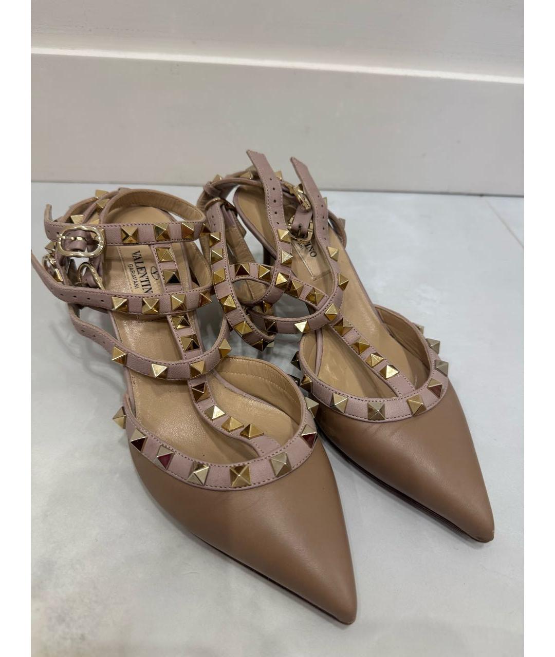 VALENTINO Бежевые кожаные туфли, фото 2