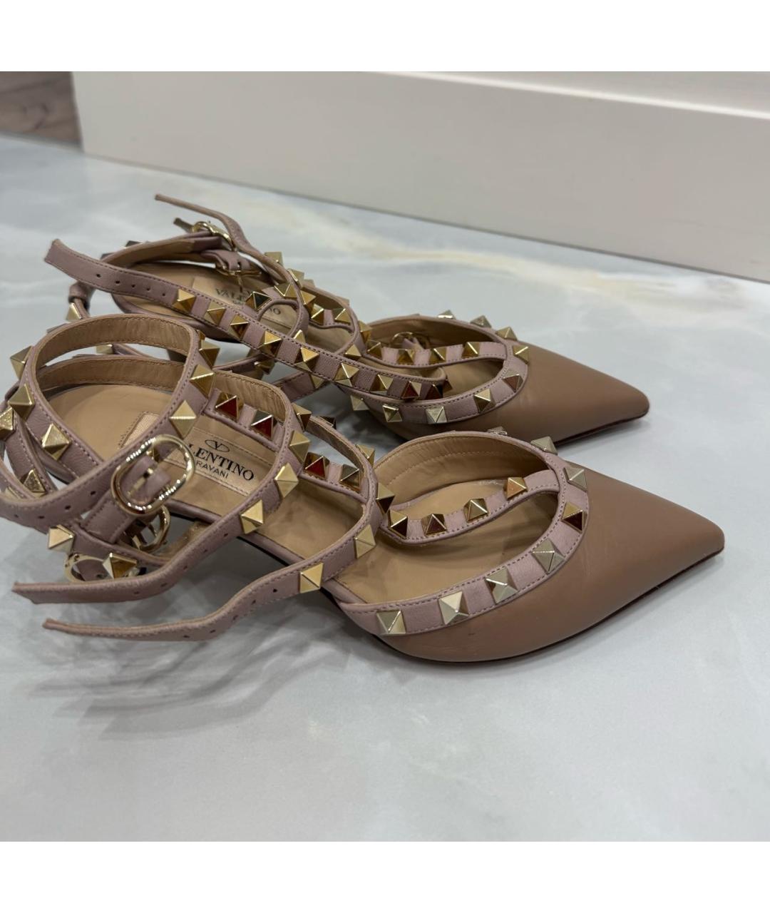 VALENTINO Бежевые кожаные туфли, фото 7