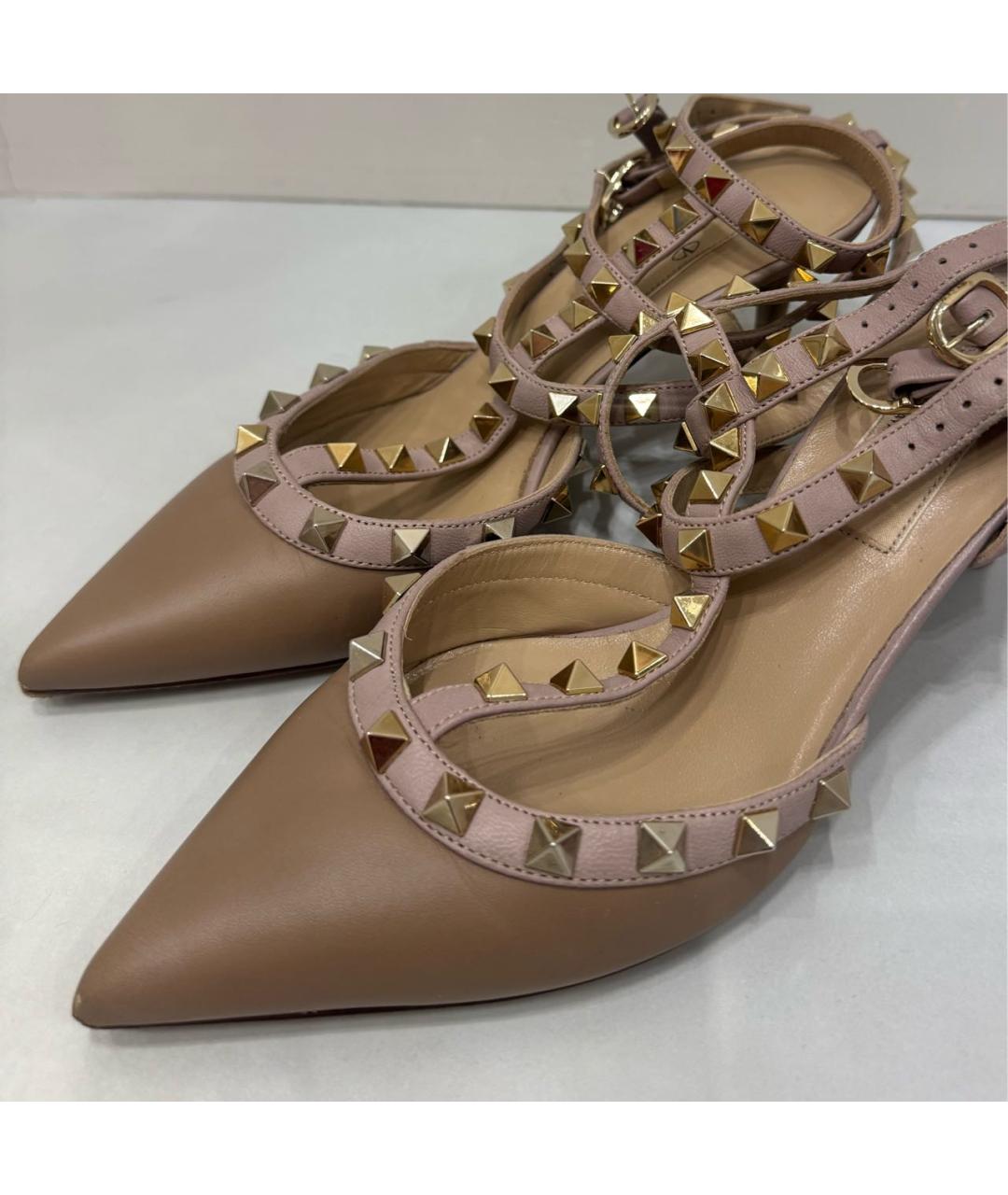 VALENTINO Бежевые кожаные туфли, фото 4