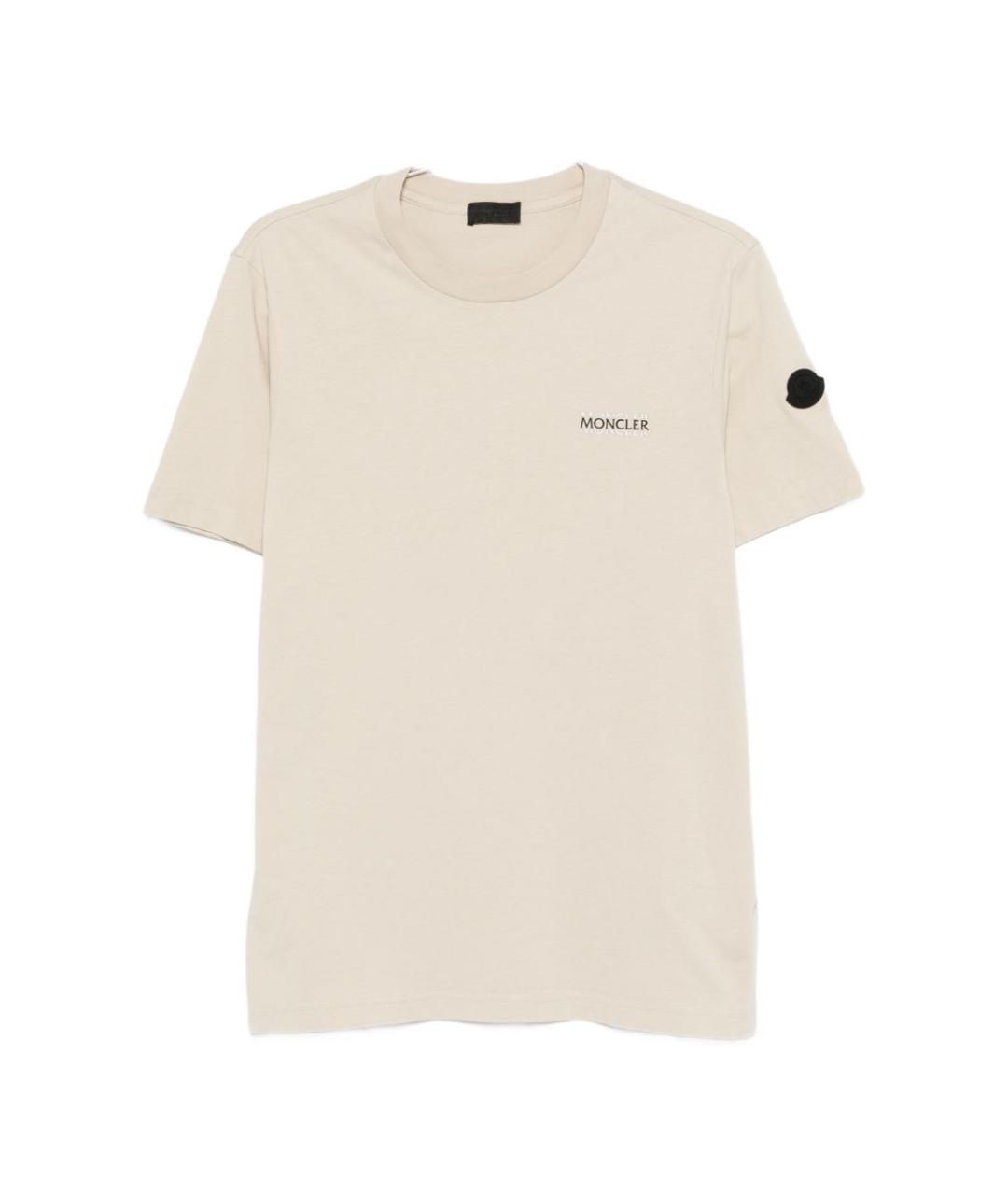 MONCLER Бежевая хлопковая футболка, фото 1