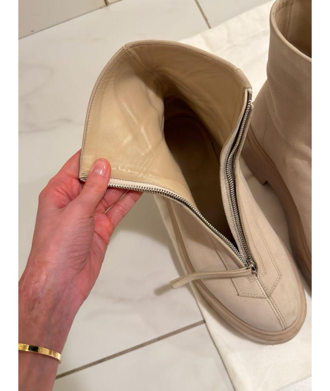 THE ROW Белые кожаные ботинки, фото 5