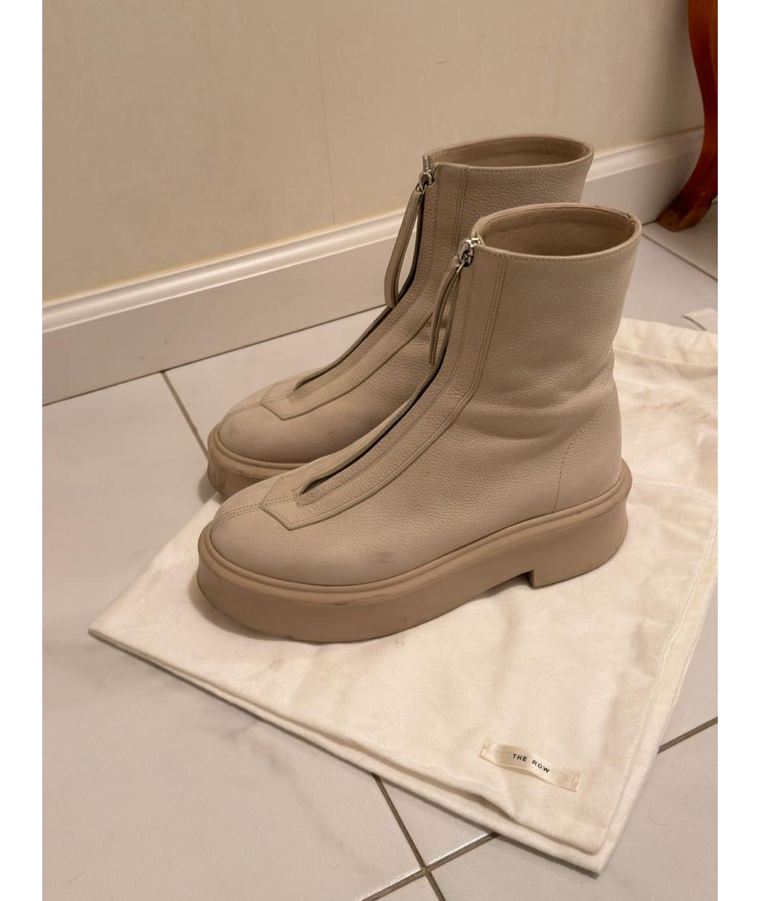 THE ROW Белые кожаные ботинки, фото 7