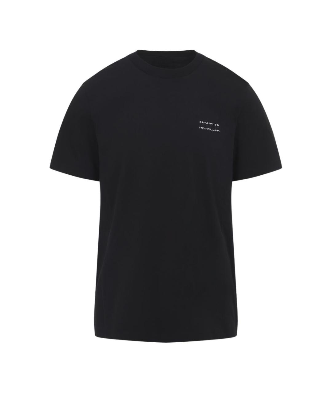 MONCLER Черная хлопковая футболка, фото 1