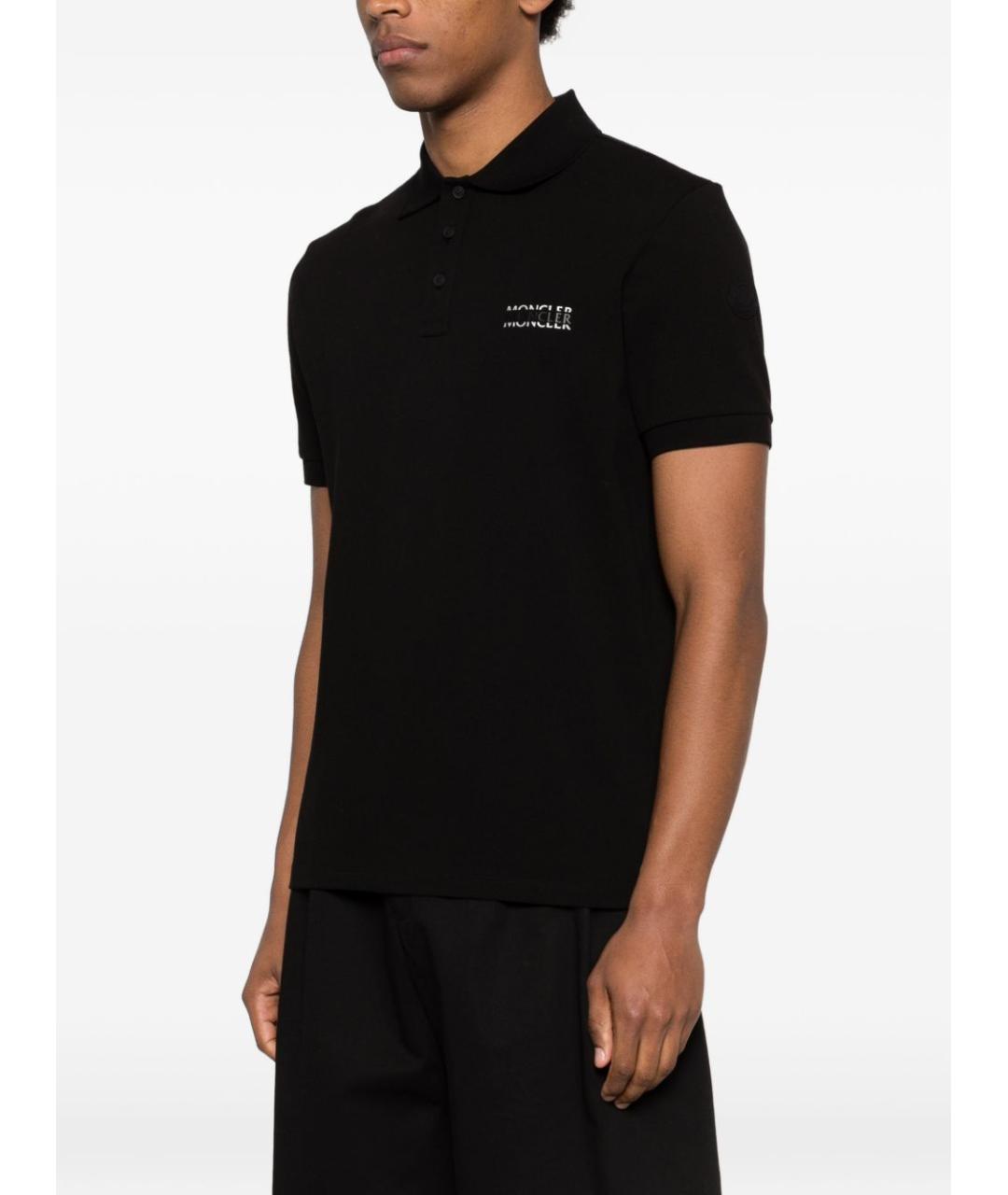 MONCLER Черная хлопковая футболка, фото 2