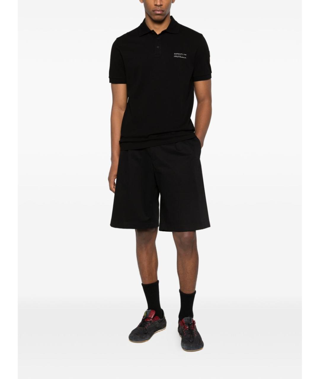 MONCLER Черная хлопковая футболка, фото 3