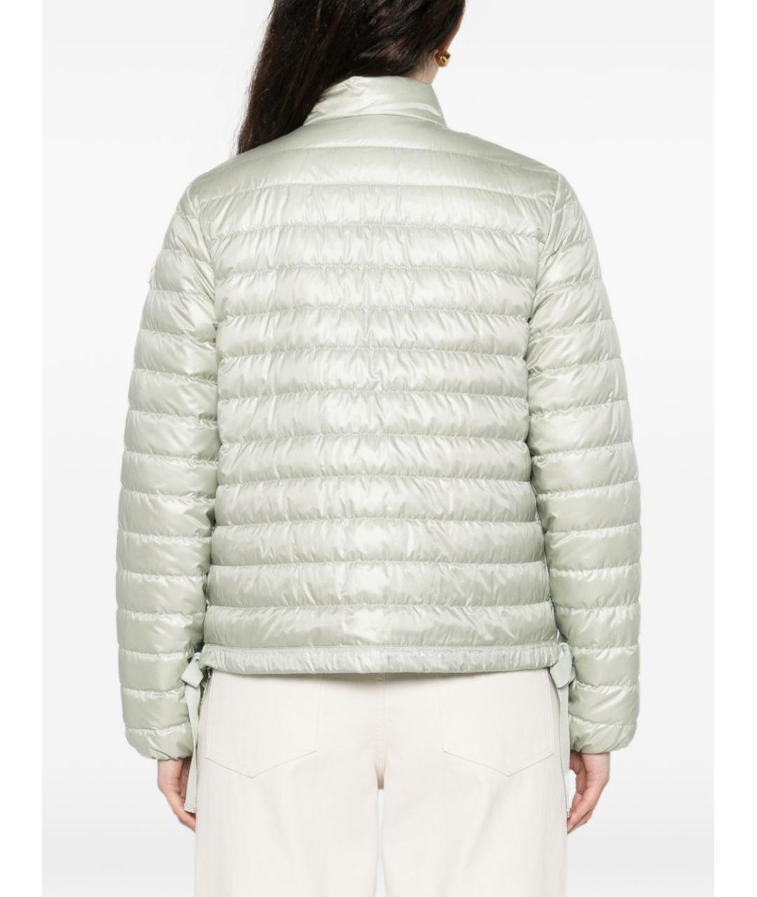 MONCLER Зеленый полиамидовый пуховик, фото 5