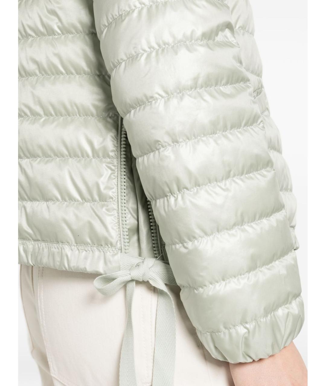 MONCLER Зеленый полиамидовый пуховик, фото 4