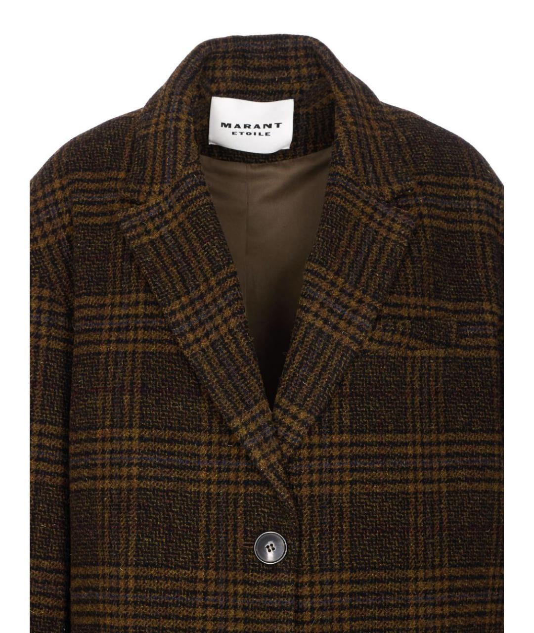 ISABEL MARANT ETOILE Коричневое шерстяное пальто, фото 3