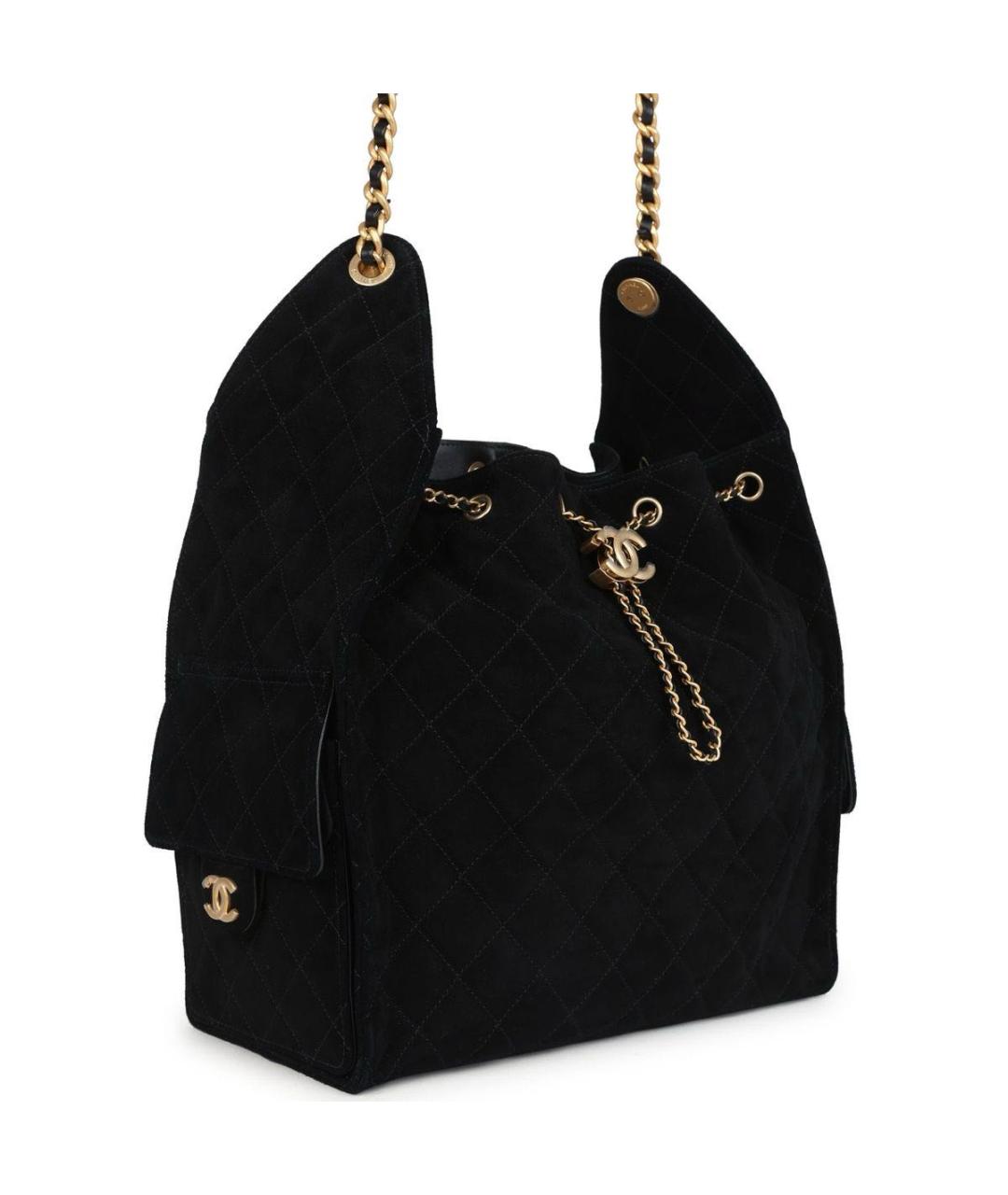 CHANEL Черная замшевая сумка тоут, фото 3
