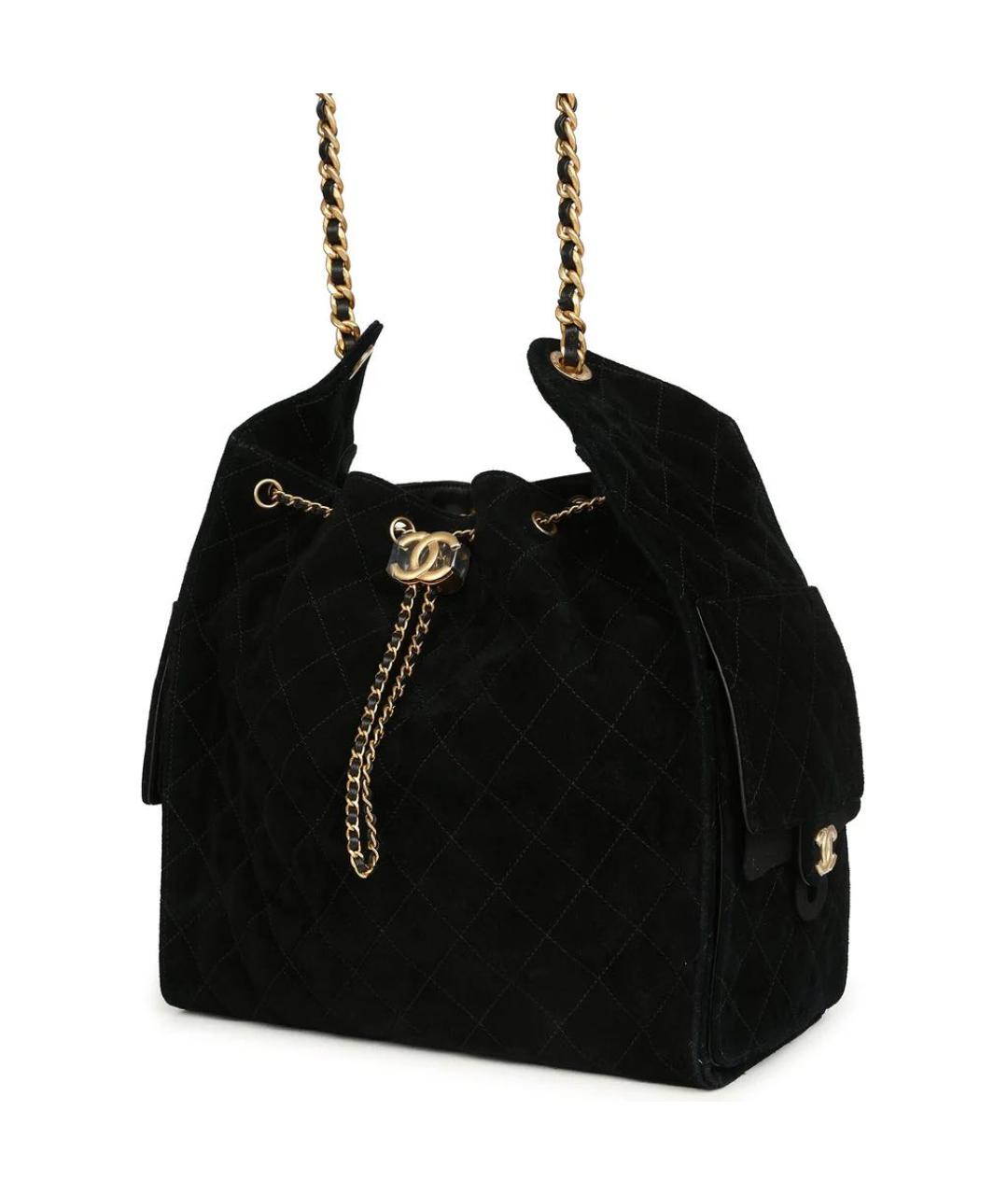 CHANEL Черная замшевая сумка тоут, фото 2