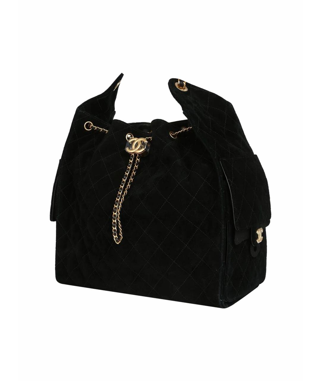 CHANEL Черная замшевая сумка тоут, фото 1