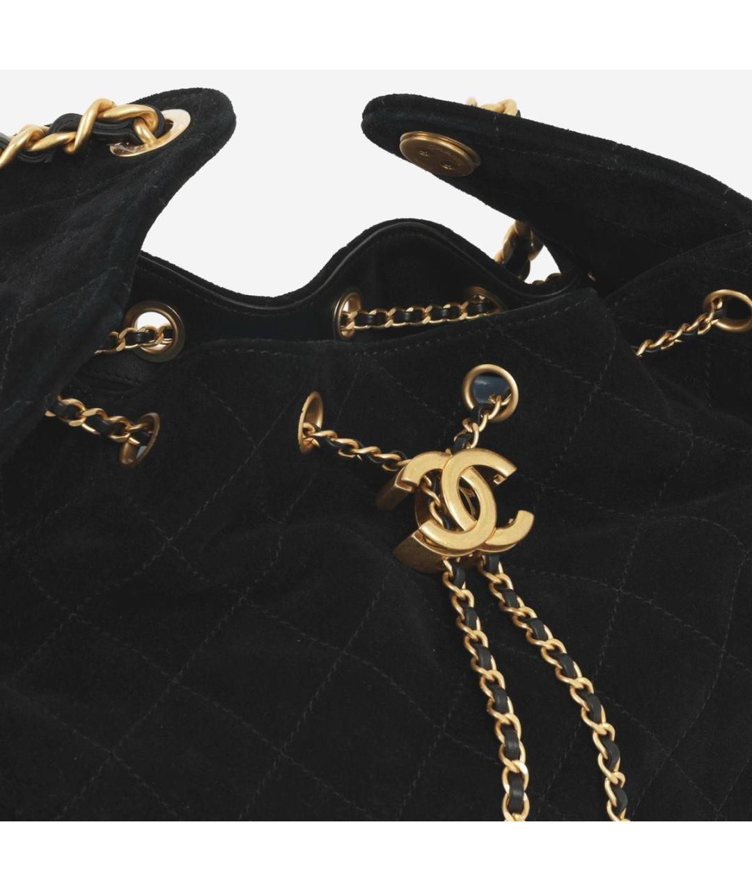 CHANEL Черная замшевая сумка тоут, фото 5