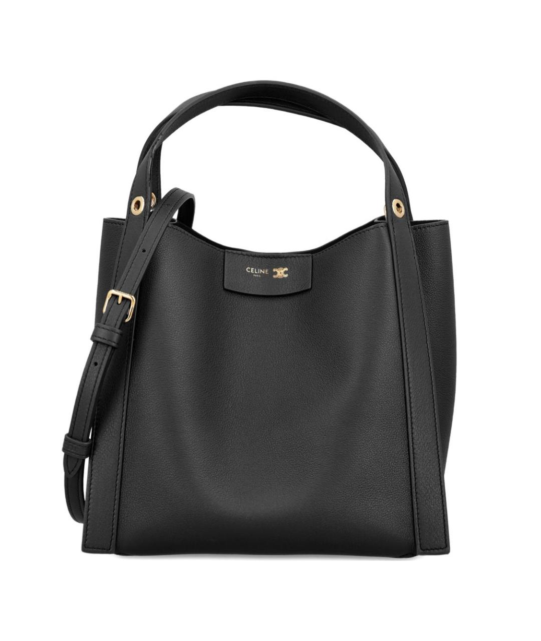 CELINE Черная кожаная сумка тоут, фото 1