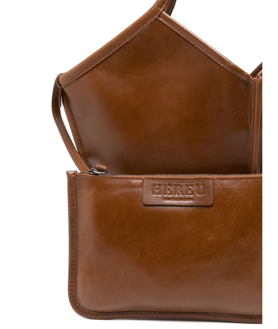 HEREU Коричневая кожаная сумка тоут, фото 5