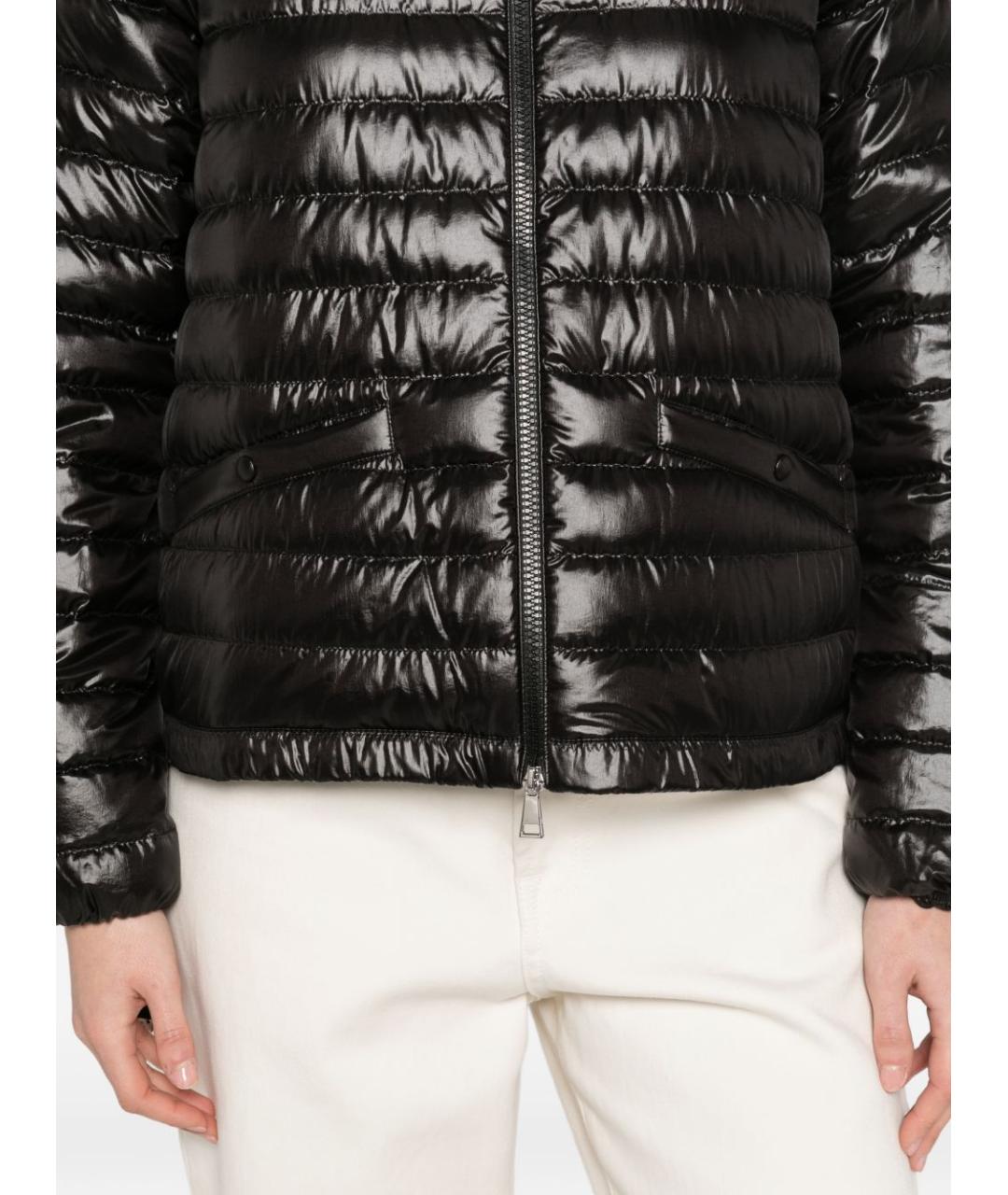 MONCLER Черный полиамидовый пуховик, фото 4