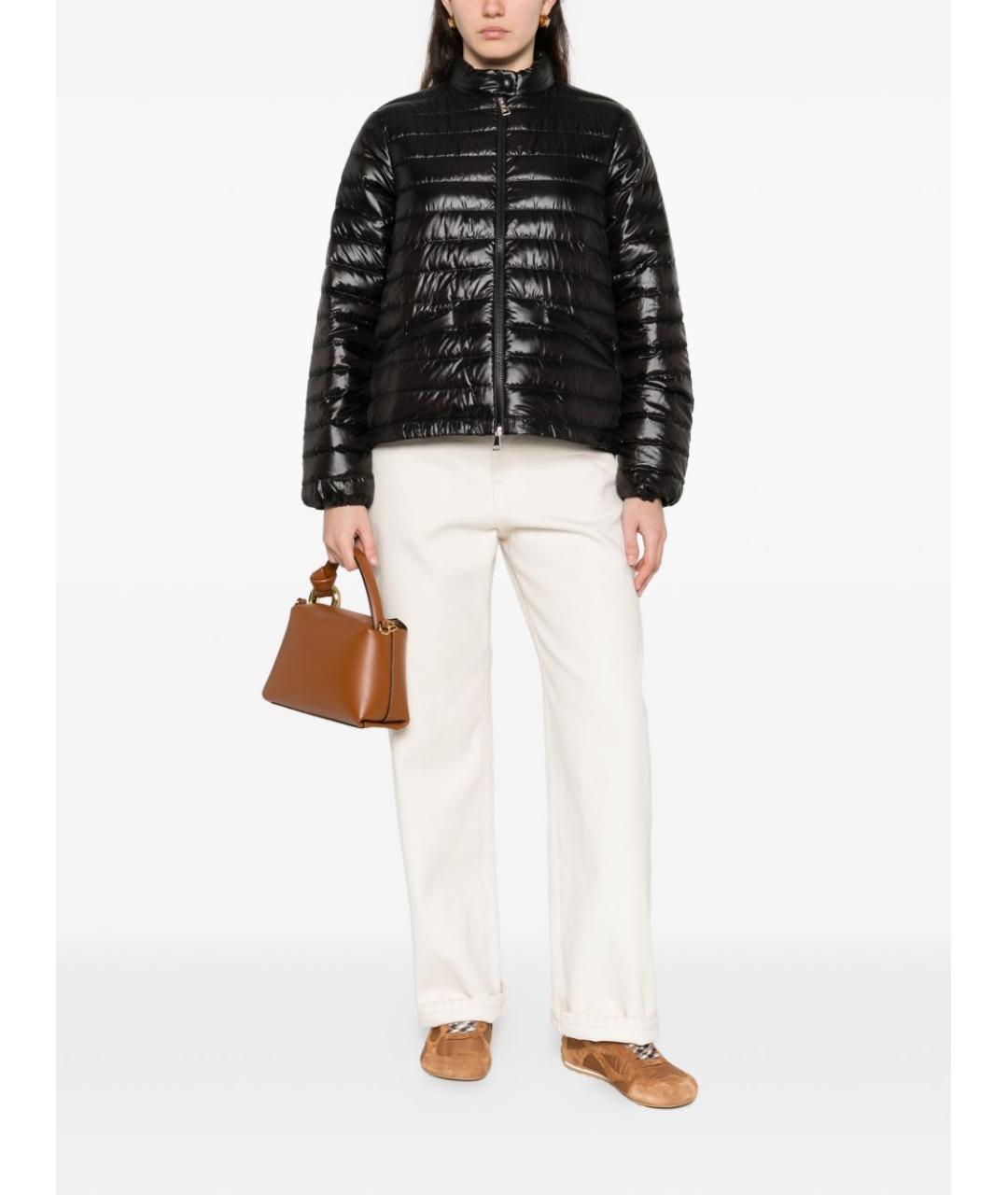 MONCLER Черный полиамидовый пуховик, фото 2