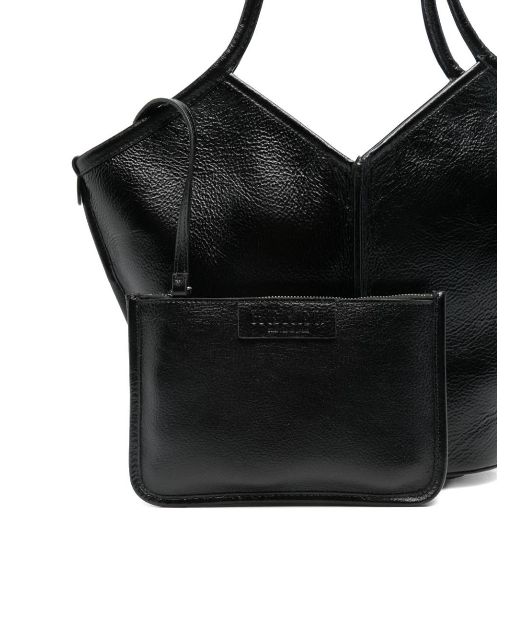 HEREU Черная кожаная сумка тоут, фото 4