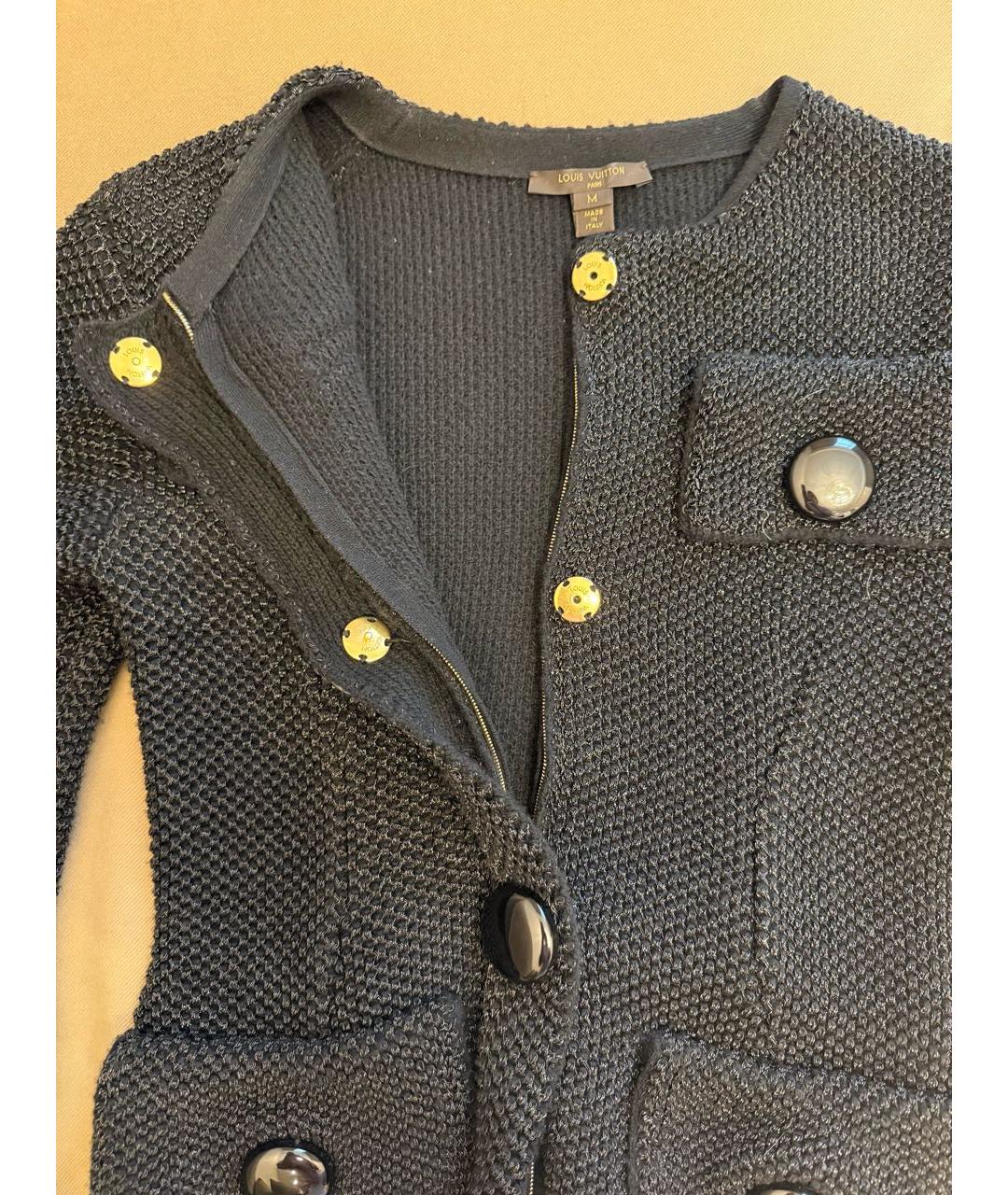 LOUIS VUITTON Черный вискозный кардиган, фото 3