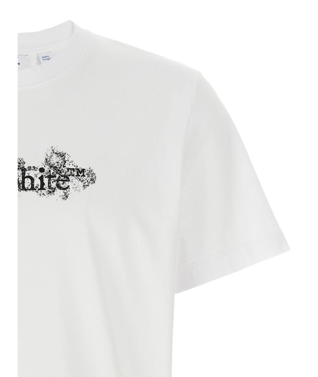 OFF-WHITE Белая хлопковая футболка, фото 3