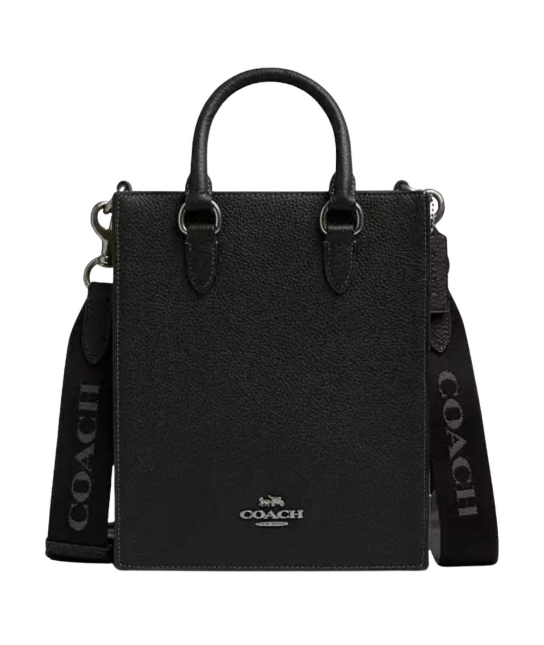 COACH Черная кожаная сумка тоут, фото 1