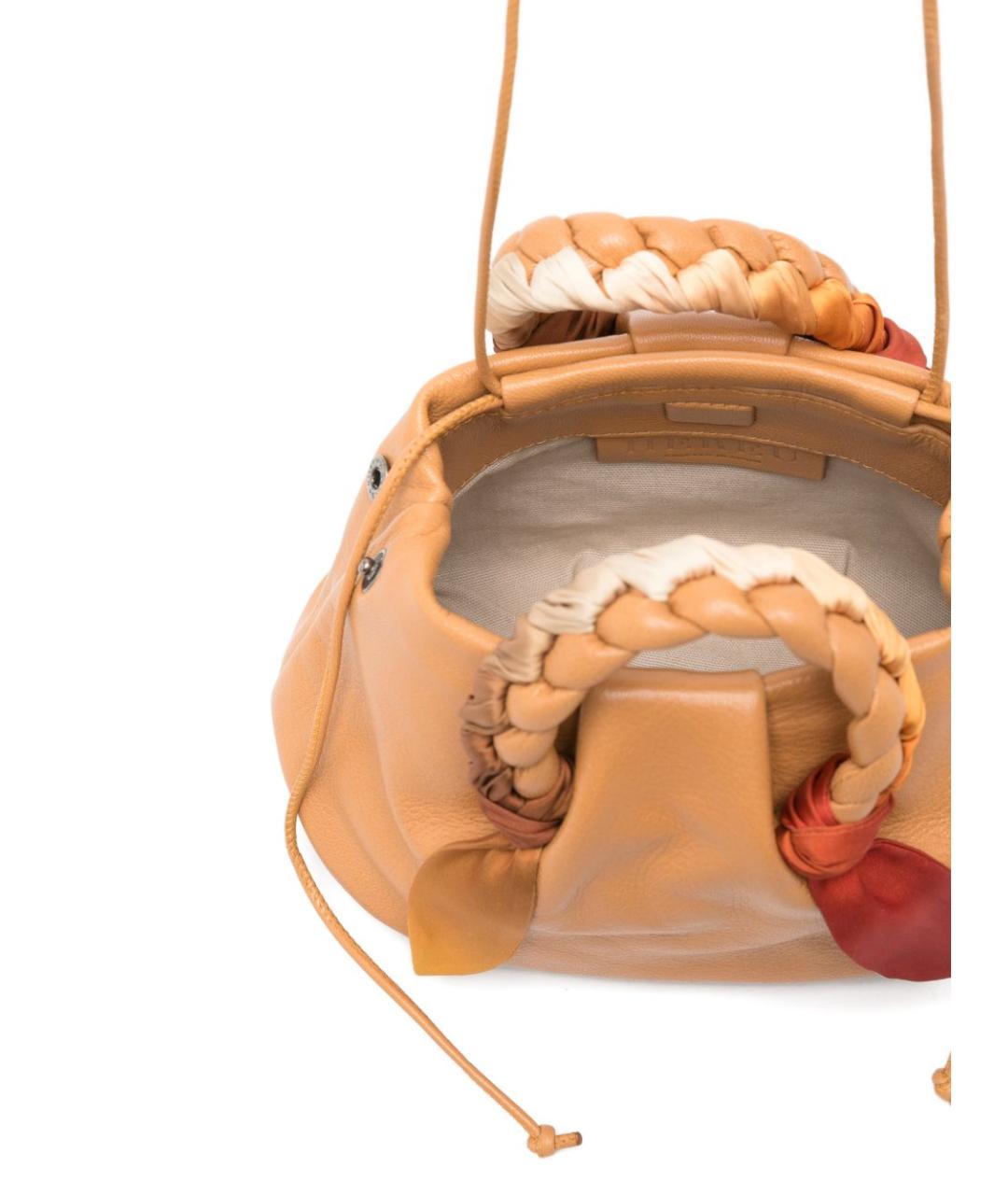 HEREU Бежевая кожаная сумка через плечо, фото 4