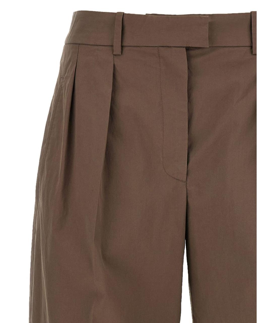 THE ROW Коричневые хлопковые прямые брюки, фото 3
