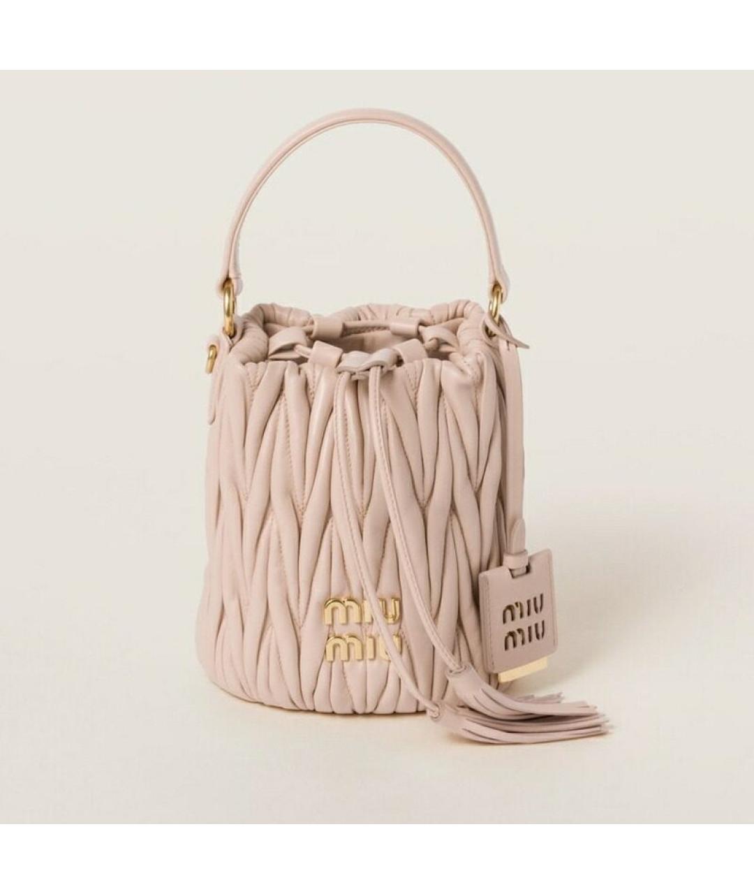 MIU MIU Розовая кожаная сумка через плечо, фото 8