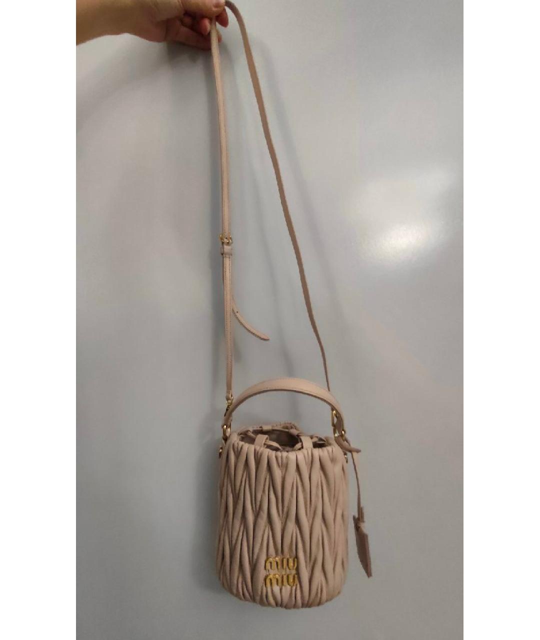 MIU MIU Розовая кожаная сумка через плечо, фото 7