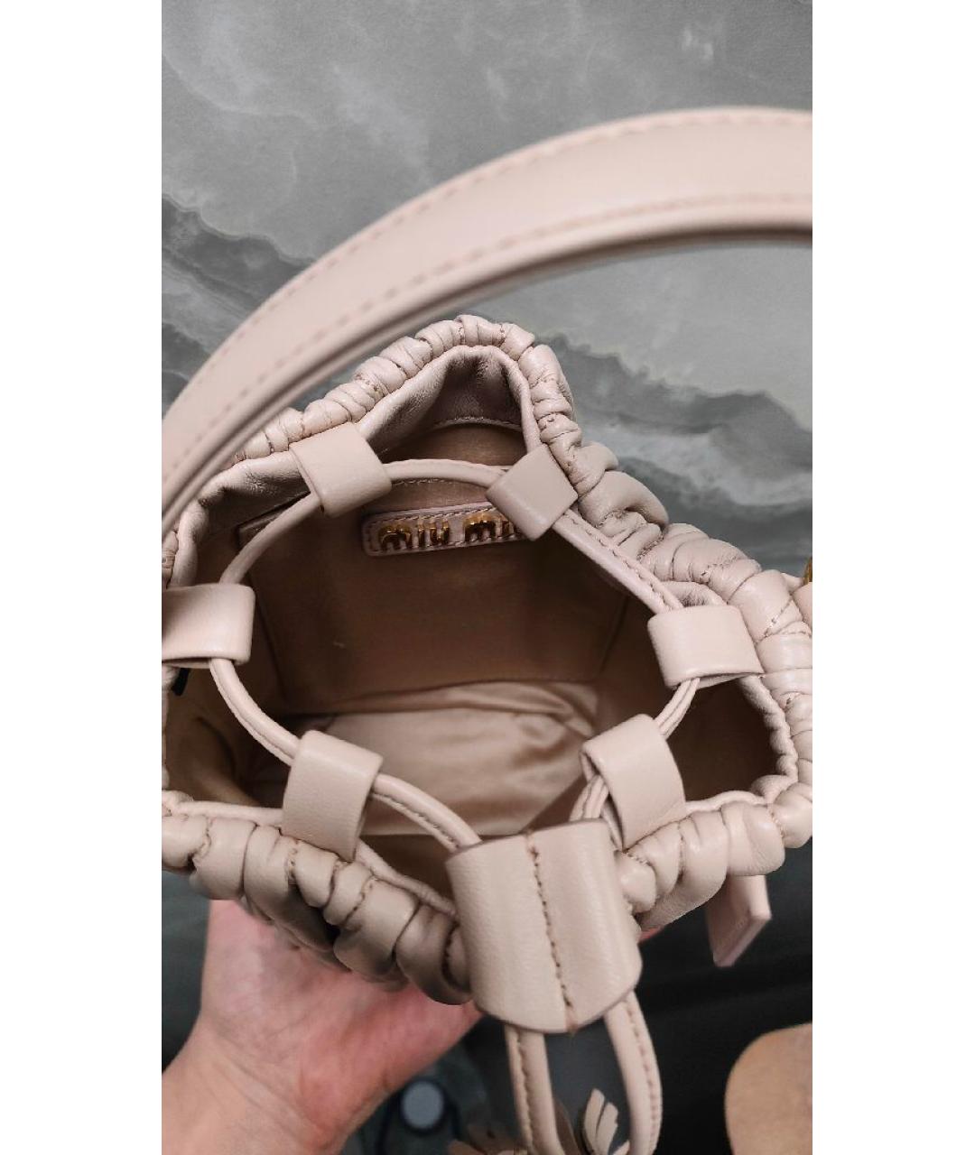 MIU MIU Розовая кожаная сумка через плечо, фото 4