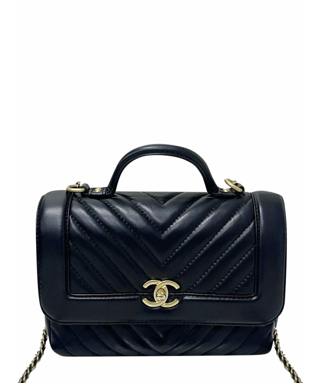 CHANEL Черная кожаная сумка через плечо, фото 1