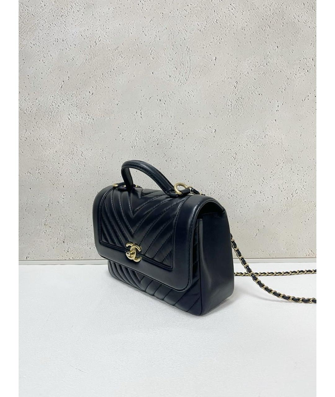 CHANEL Черная кожаная сумка через плечо, фото 5