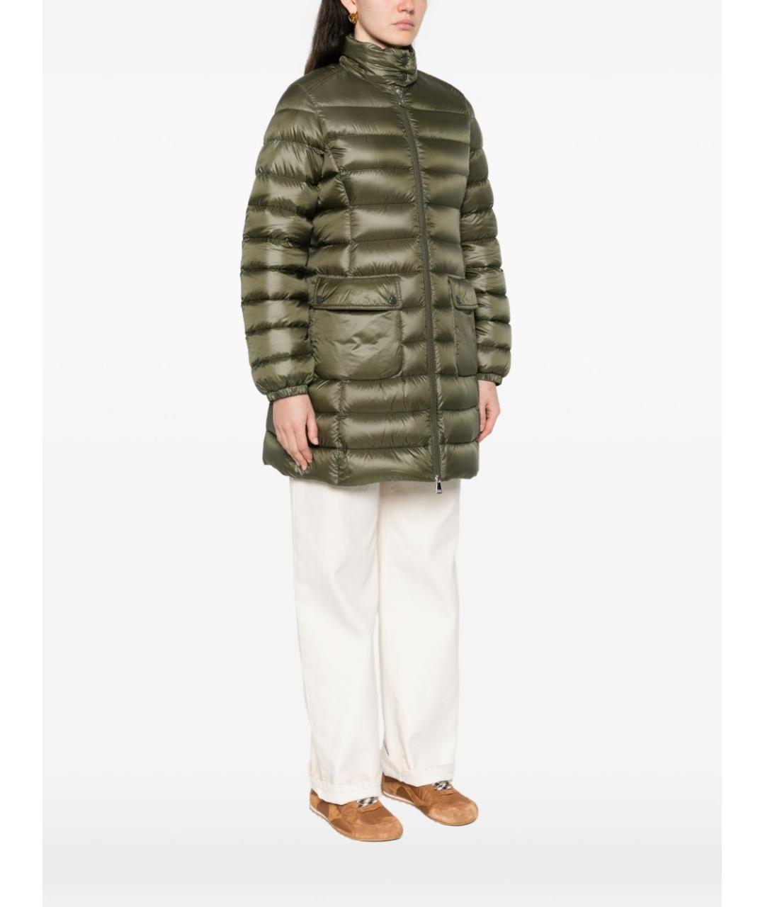 MONCLER Хаки полиамидовое пальто, фото 2