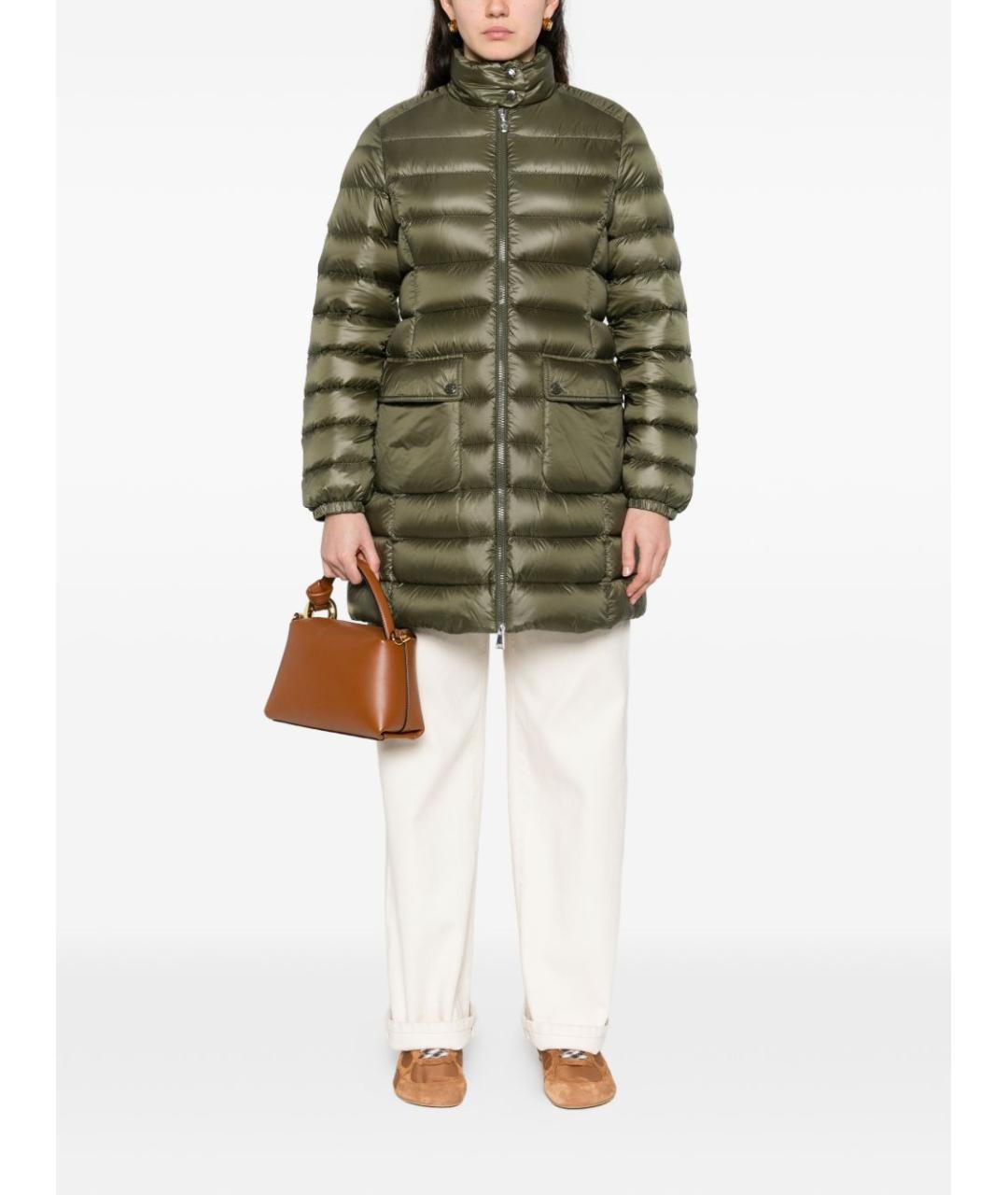 MONCLER Хаки полиамидовое пальто, фото 5