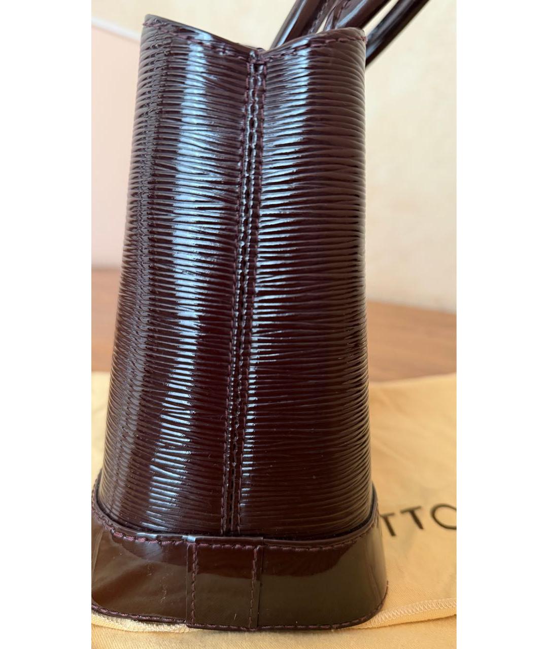 LOUIS VUITTON Бордовая сумка с короткими ручками из лакированной кожи, фото 4