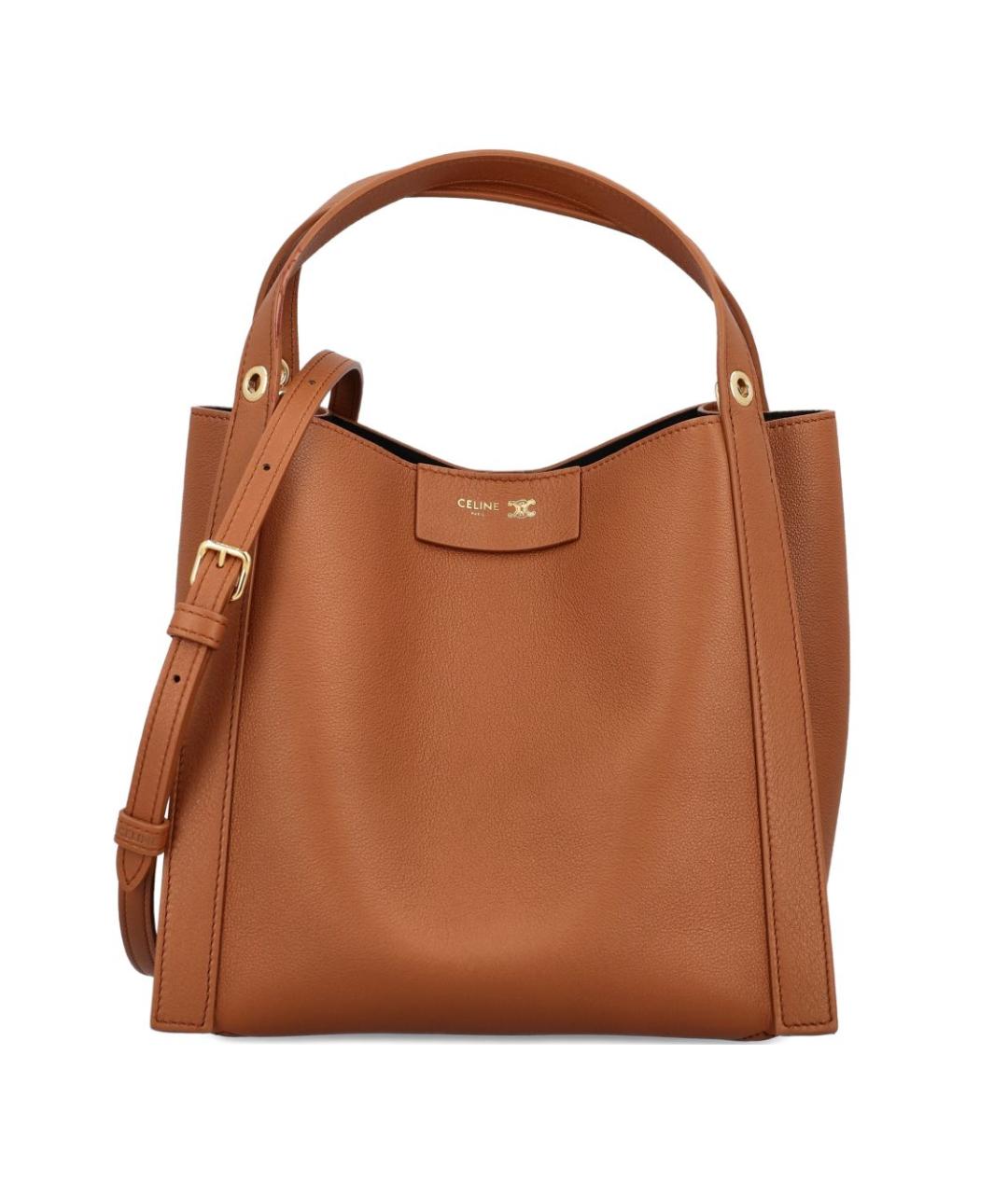 CELINE Коричневая кожаная сумка тоут, фото 1