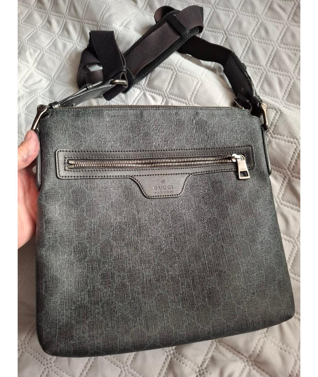 GUCCI Серая кожаная сумка на плечо, фото 8