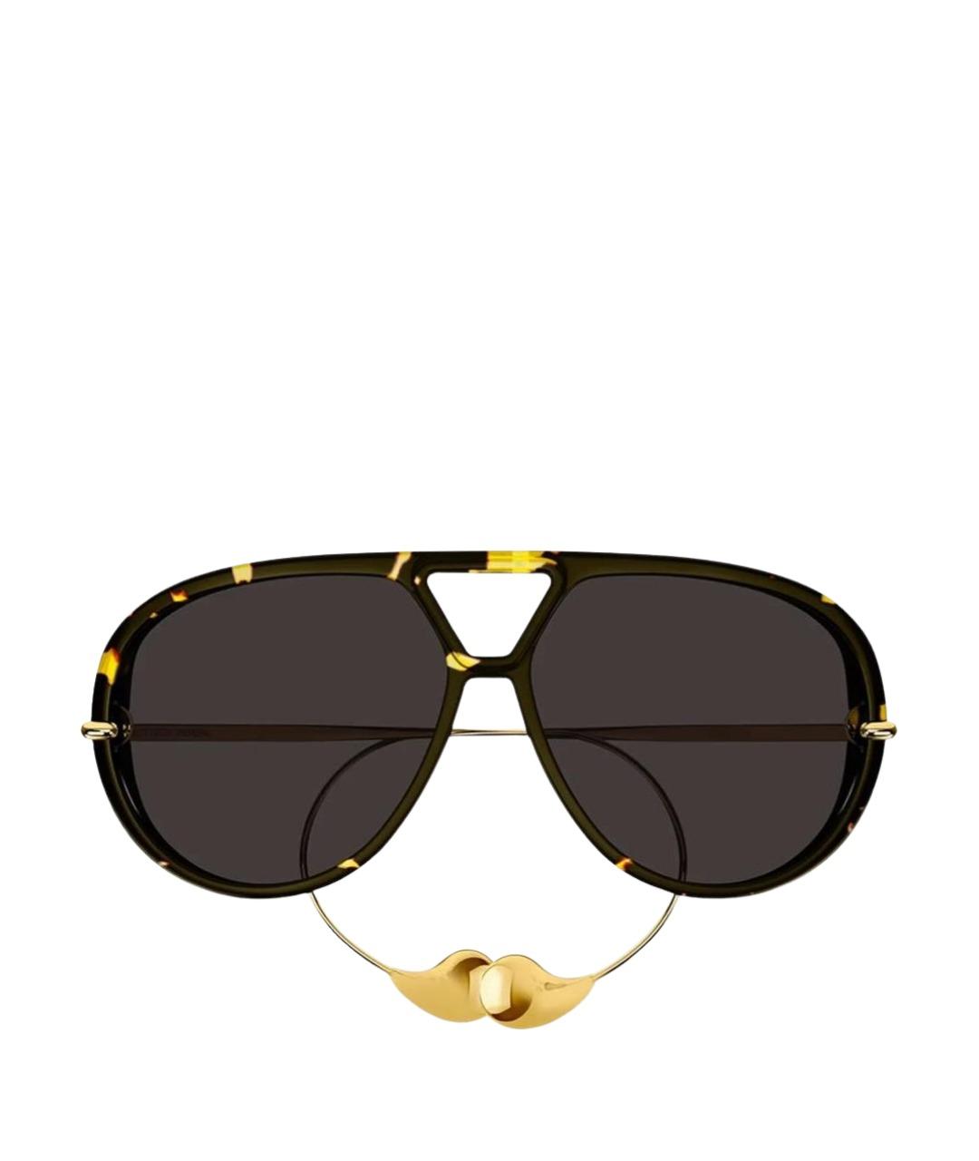 BOTTEGA VENETA Черные металлические солнцезащитные очки, фото 1