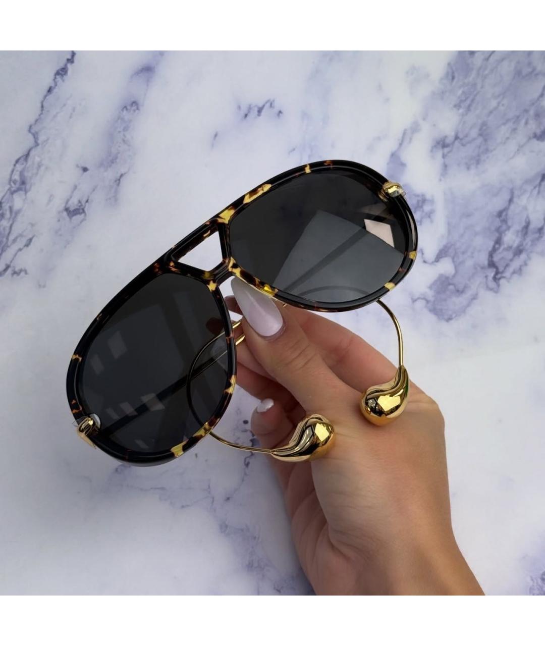 BOTTEGA VENETA Черные металлические солнцезащитные очки, фото 4