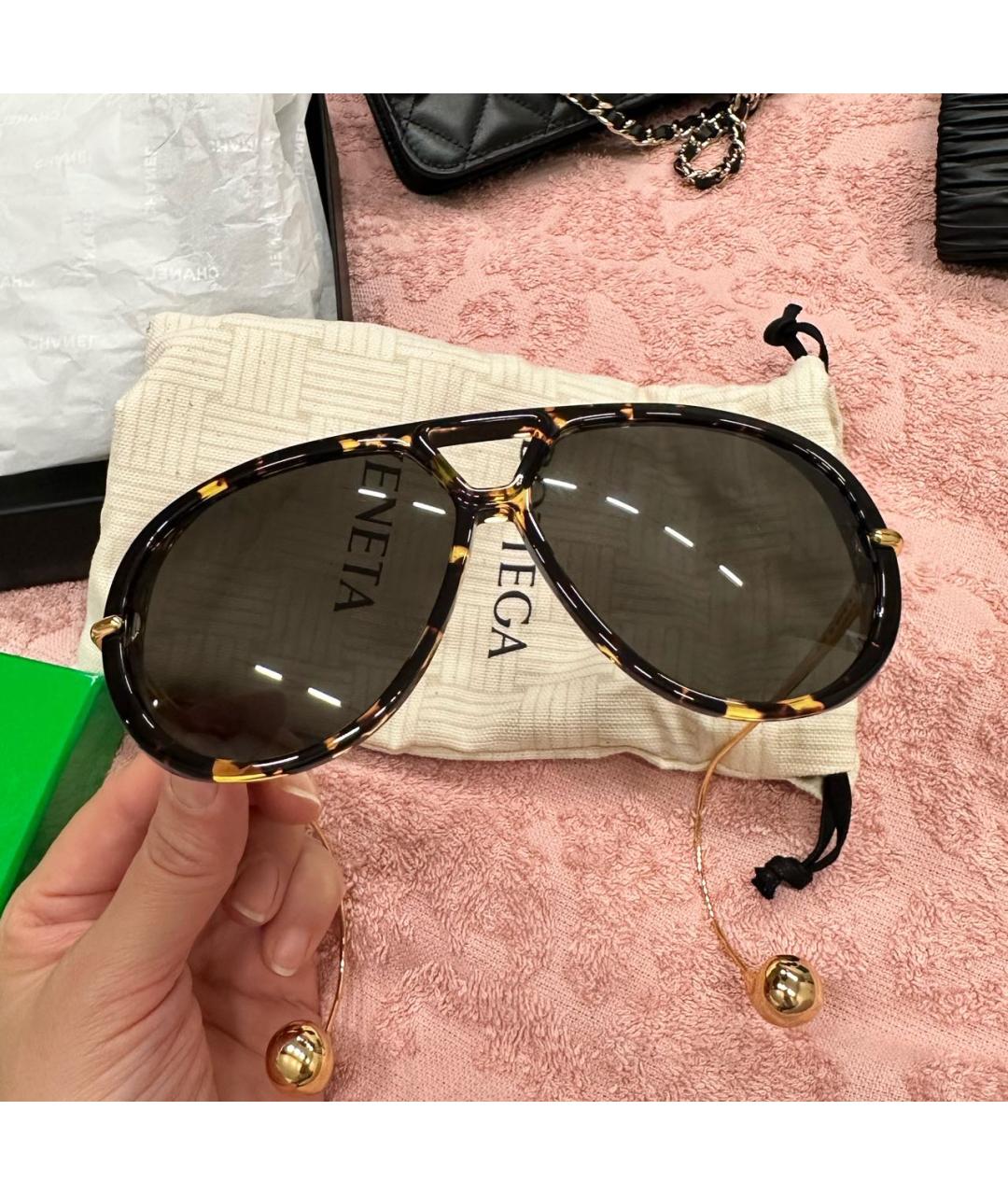 BOTTEGA VENETA Черные металлические солнцезащитные очки, фото 5