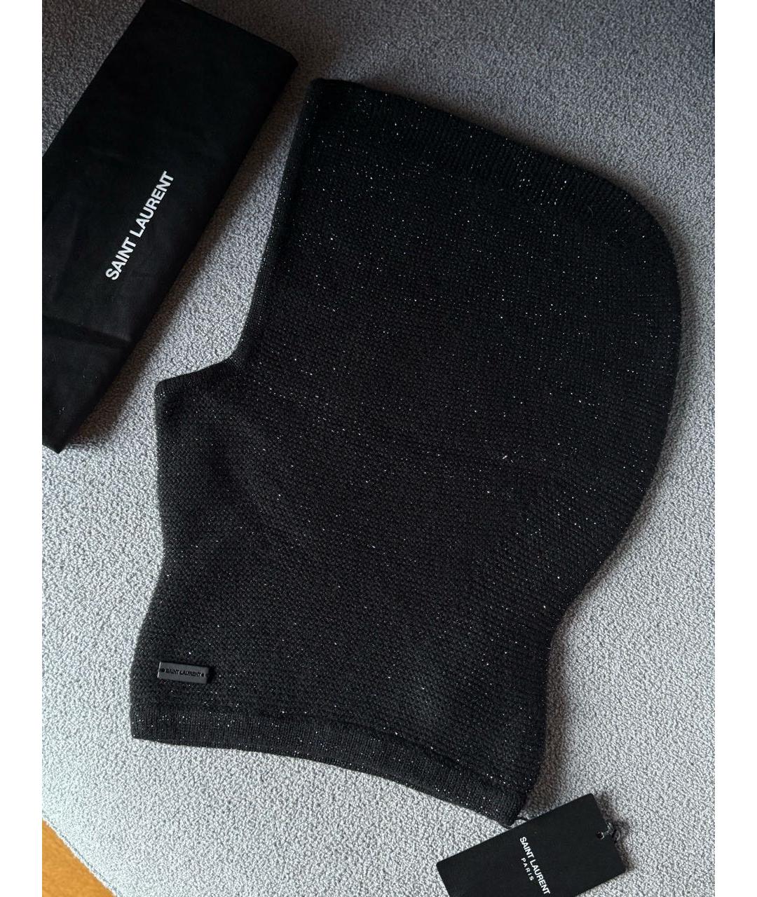 SAINT LAURENT Черная кашемировая шапка, фото 2