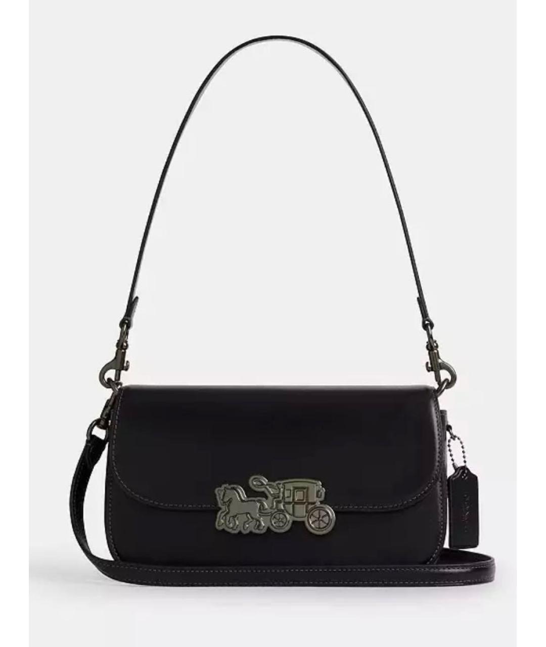 COACH Черная кожаная сумка через плечо, фото 9