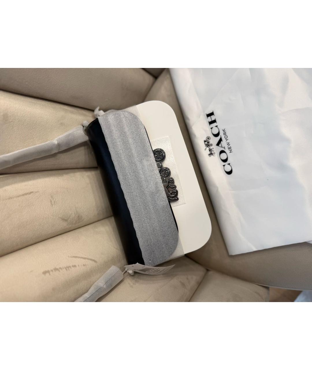 COACH Черная кожаная сумка через плечо, фото 8