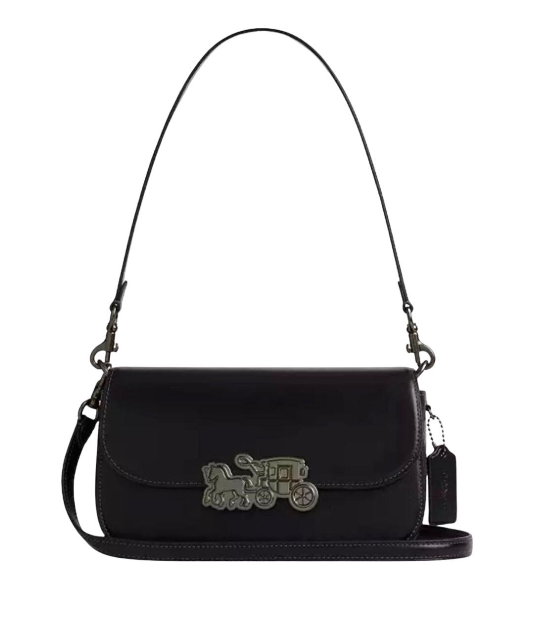 COACH Черная кожаная сумка через плечо, фото 1