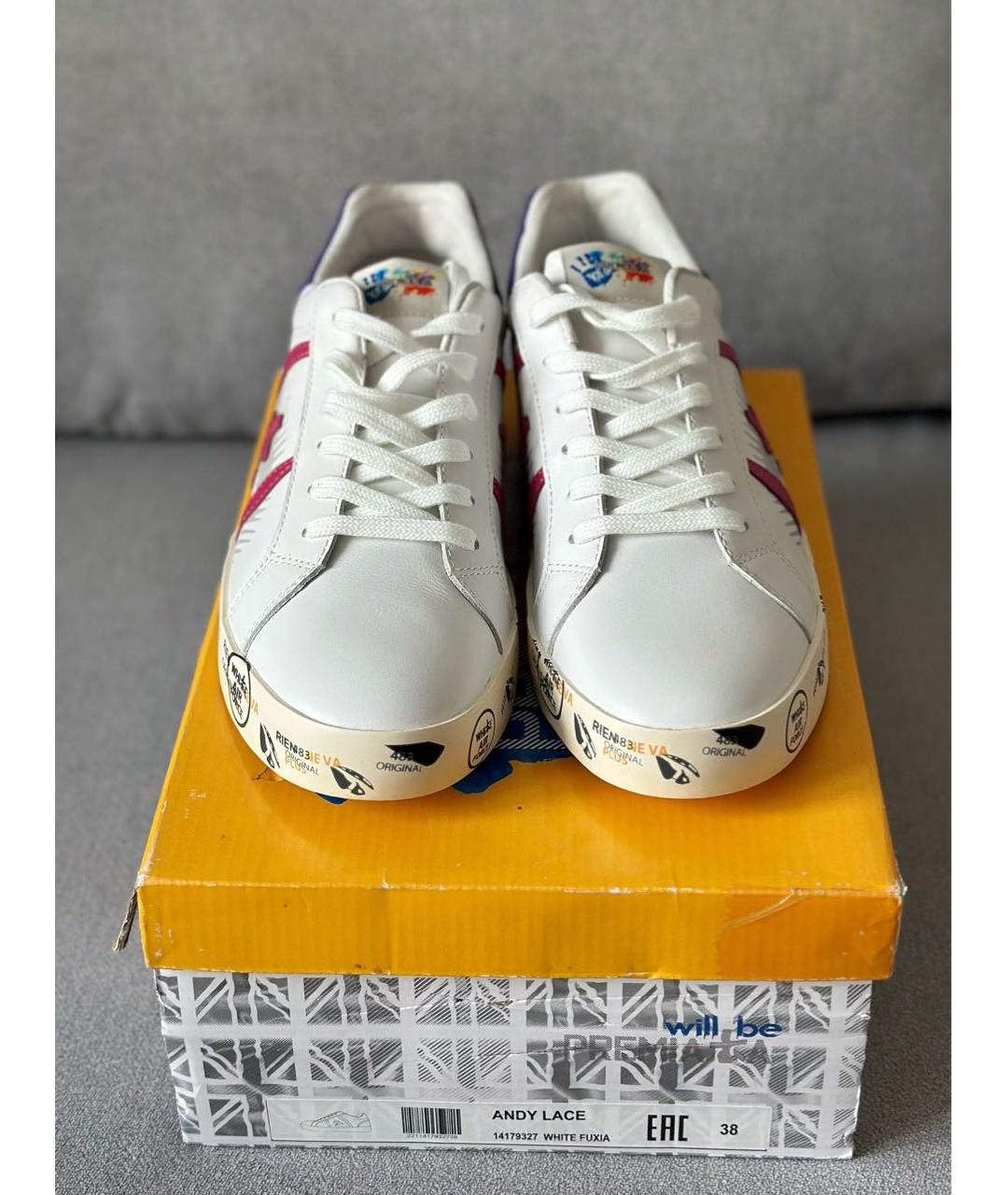 PREMIATA Белые кожаные кеды, фото 5