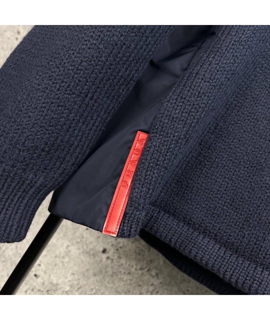 PRADA Синий шерстяной джемпер / свитер, фото 3